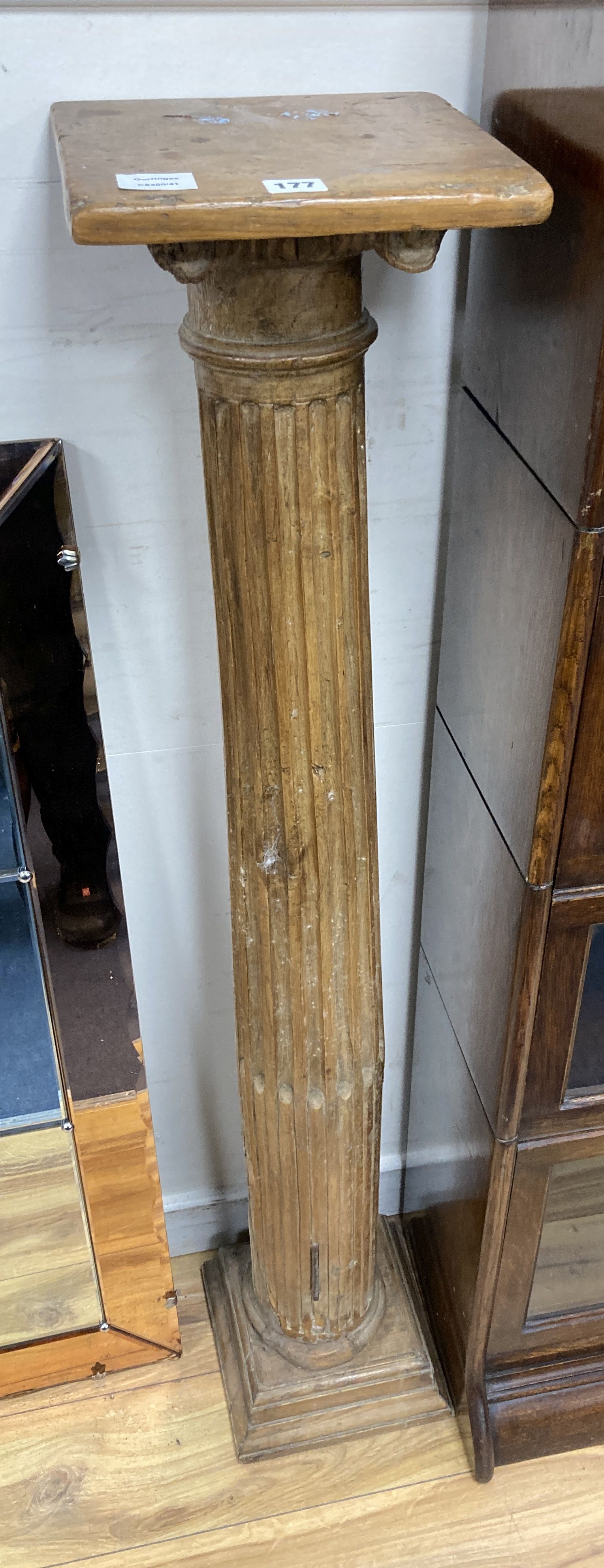 A 19th century fluted pine pillar, height 123cm